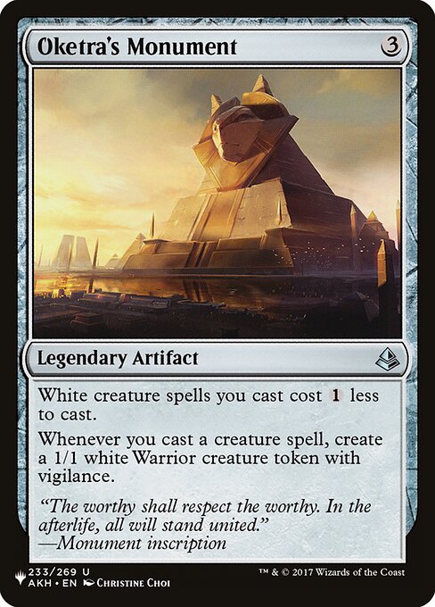 Monumento a Oketra — The List