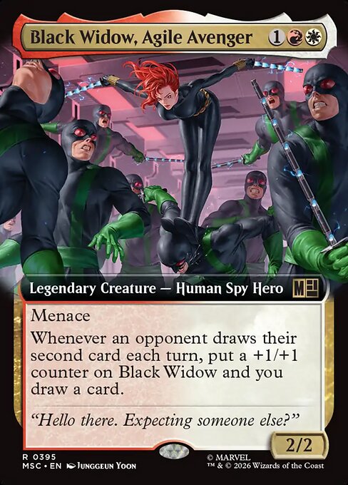 Carta Viuda Negra, vengadora veloz — Marvel Super Heroes Commander · MSC · #395