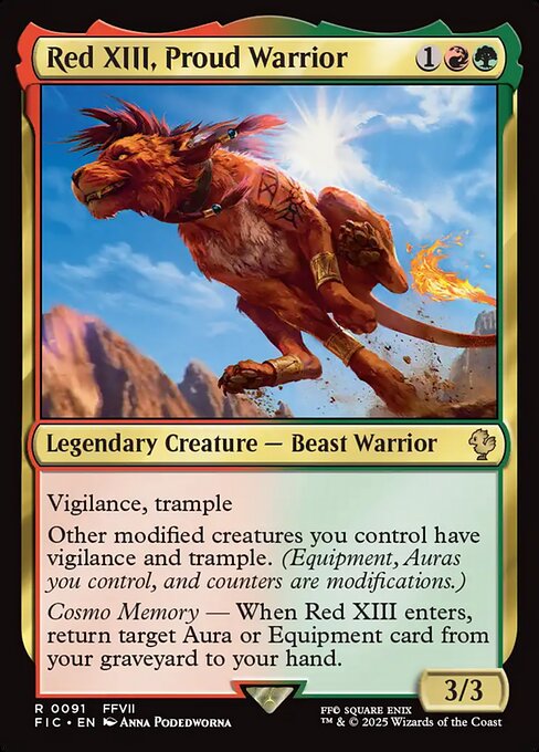 Carta Red XIII, guerrero orgulloso — Final Fantasy Commander · FIC · #91
