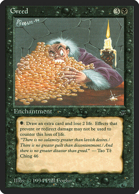Carta Avaricia — Legends · LEG · #101