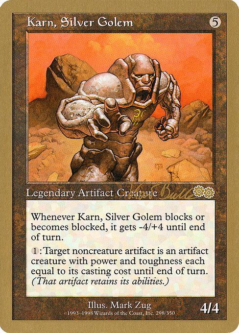 Carta Karn, gólem de plata — World Championship Decks 1999 · WC99 · #kb298