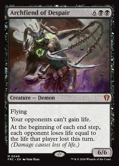 Carta Archidemonio de la desesperación — Reality Fracture Commander · FRC · #46