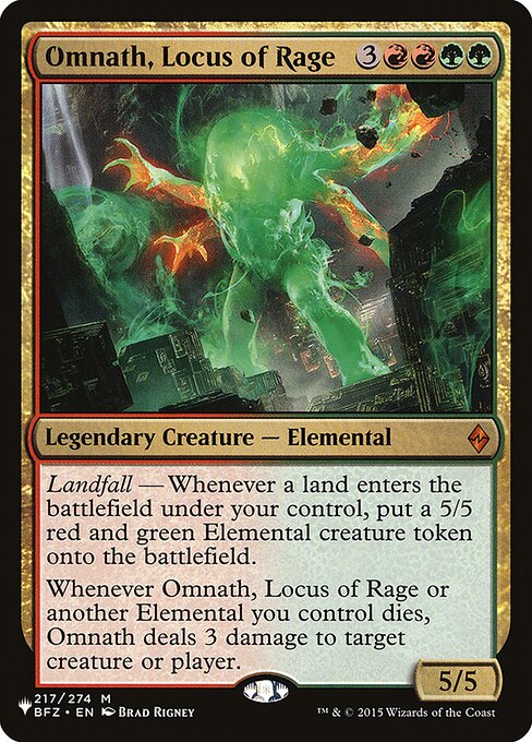 Carta Omnath, centro de la ira — The List · PLST · #BFZ-217