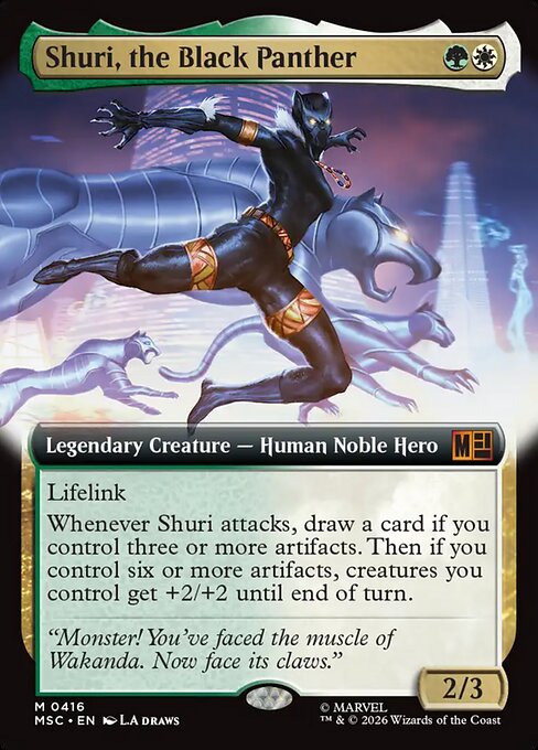 Carta Shuri, la Pantera Negra — Marvel Super Heroes Commander · MSC · #416