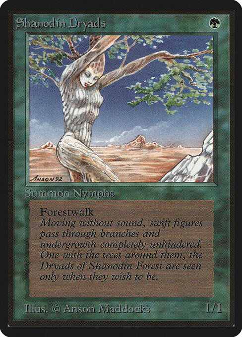 Carta Dríadas de Shanodín — Limited Edition Beta · LEB · #217