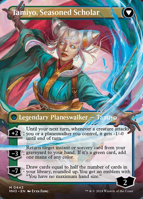 Tamiyo, Inquisitive Student // Tamiyo, Seasoned Scholar (cara trasera)