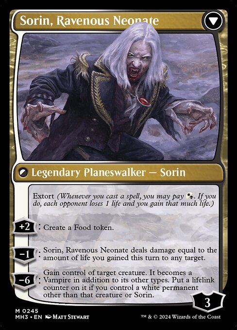 Sorin of House Markov // Sorin, Ravenous Neonate (cara trasera)