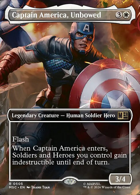 Carta Captain America, Unbowed — Marvel Super Heroes Commander · MSC · #505