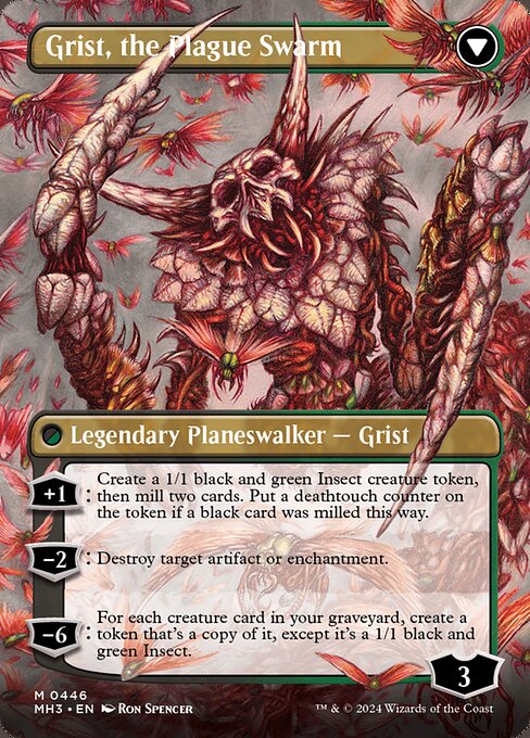 Grist, Voracious Larva // Grist, the Plague Swarm (cara trasera)