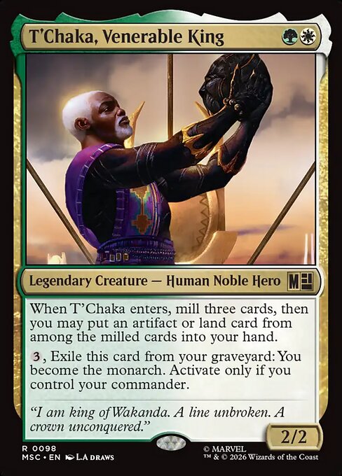 Carta T'Chaka, rey venerable — Marvel Super Heroes Commander · MSC · #98