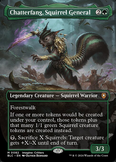 Carta Mordicolmillos, general ardilla — Bloomburrow Commander · BLC · #82