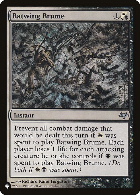 Bruma alas de murciélago — The List