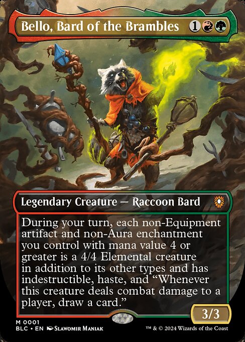 Carta Bello, bardo de las zarzas — Bloomburrow Commander · BLC · #1