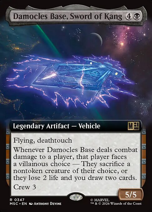 Carta Base Damocles, espada de Kang — Marvel Super Heroes Commander · MSC · #347