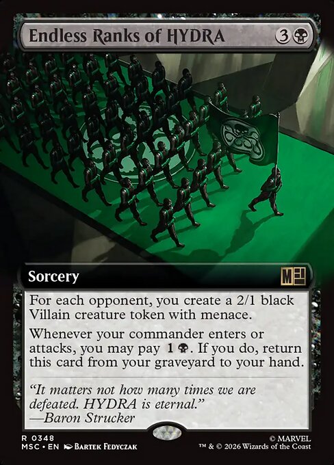 Carta Tropas interminables de HYDRA — Marvel Super Heroes Commander · MSC · #348