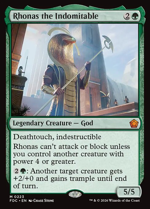 Carta Rhonas, el Indómito — Foundations Commander · FDC · #223