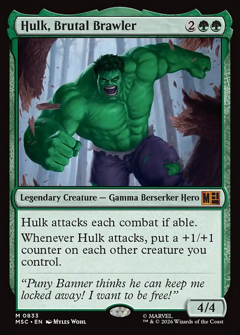 Carta Hulk, batallador brutal — Marvel Super Heroes Commander · MSC · #833