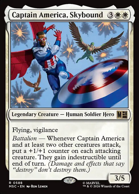 Carta Captain America, Skybound — Marvel Super Heroes Commander · MSC · #588