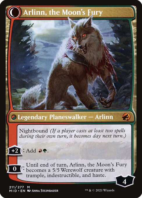 Arlinn, the Pack's Hope // Arlinn, the Moon's Fury (cara trasera)