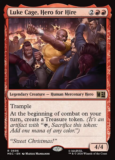 Carta Luke Cage, Hero for Hire — Marvel Super Heroes Commander · MSC · #696