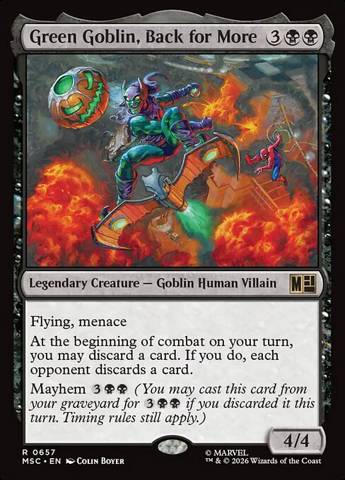 Carta Green Goblin, Back for More — Marvel Super Heroes Commander · MSC · #657