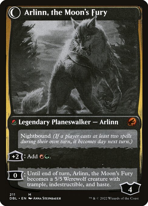 Arlinn, the Pack's Hope // Arlinn, the Moon's Fury (cara trasera)