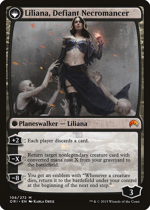 Liliana, Heretical Healer // Liliana, Defiant Necromancer (cara trasera)