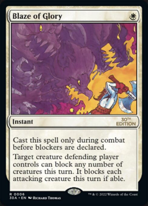 Carta Blaze of Glory — 30th Anniversary Edition · 30A · #6