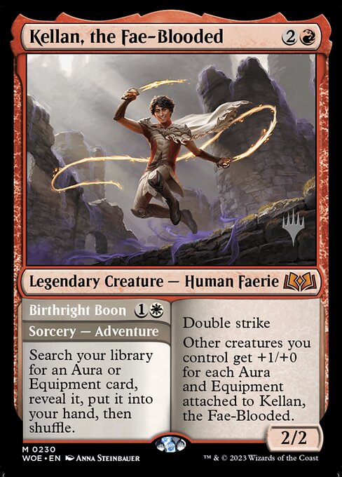 Carta Kellan, the Fae-Blooded // Birthright Boon — Wilds of Eldraine Promos · PWOE · #230p