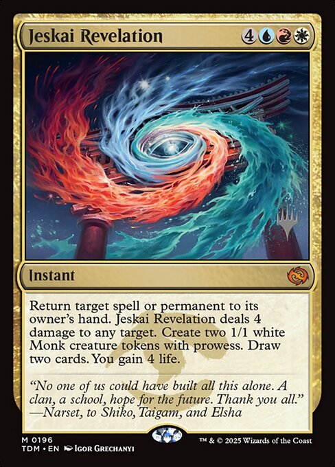 Carta Revelación de los Jeskai — Tarkir: Dragonstorm Promos · PTDM · #196p