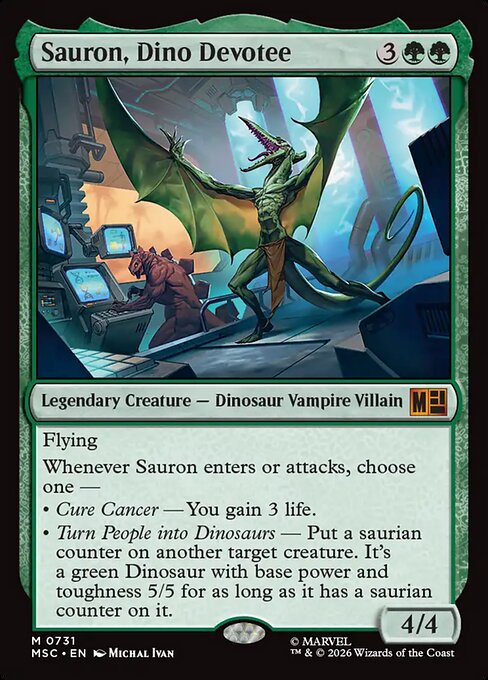 Carta Sauron, Dino Devotee — Marvel Super Heroes Commander · MSC · #731