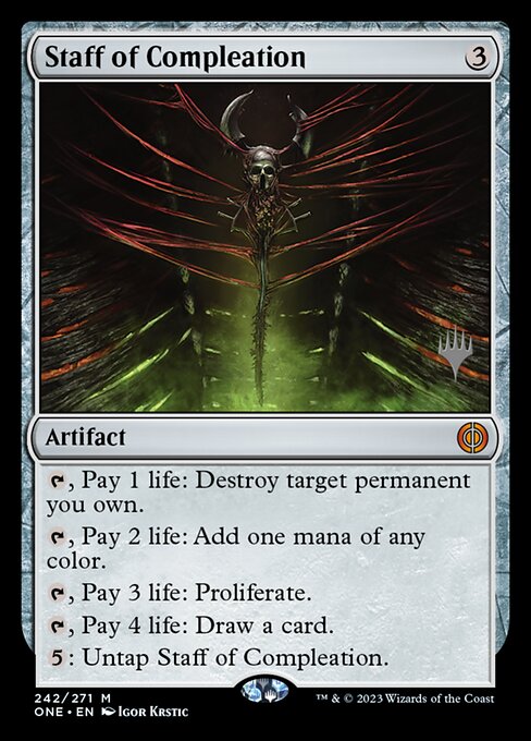 Carta Bastón de perfeccionamiento — Phyrexia: All Will Be One Promos · PONE · #242p