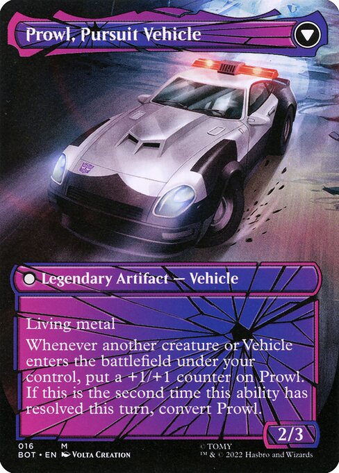Prowl, Stoic Strategist // Prowl, Pursuit Vehicle (cara trasera)