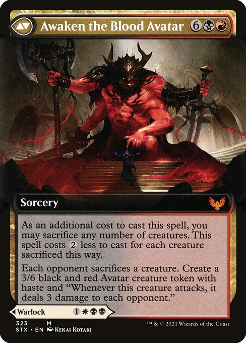 Extus, Oriq Overlord // Awaken the Blood Avatar (cara trasera)