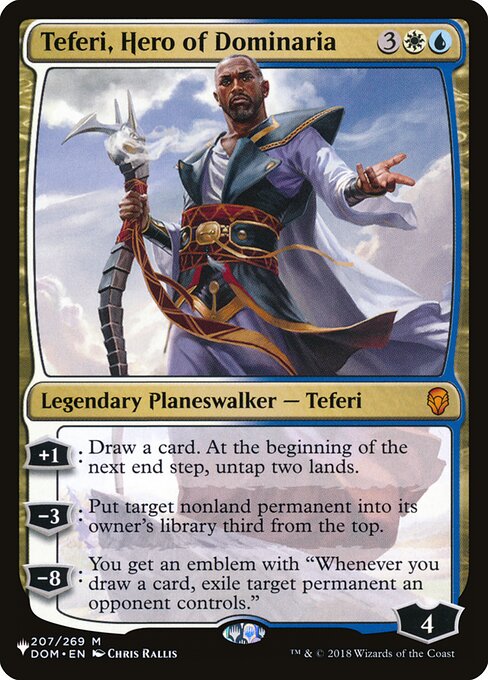 Carta Teferi, héroe de Dominaria — The List · PLST · #DOM-207