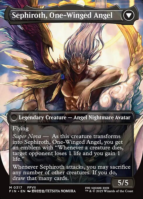 Sephiroth, Fabled SOLDIER // Sephiroth, One-Winged Angel (cara trasera)