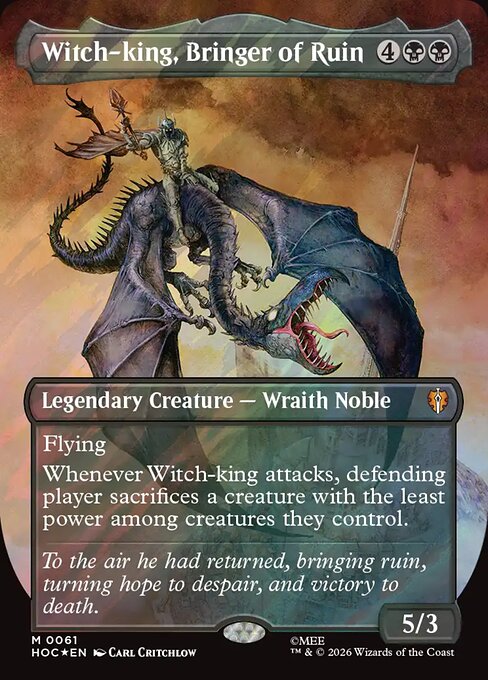 Carta Witch-king, Bringer of Ruin — The Hobbit Eternal · HOC · #61