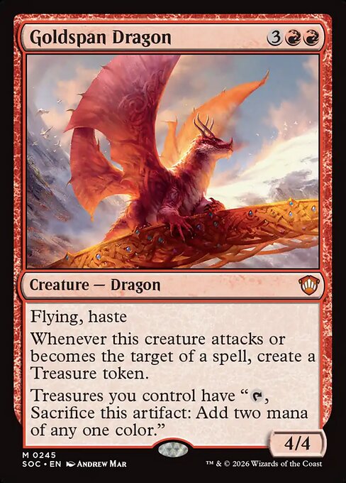 Carta Dragón del puente dorado — Secrets of Strixhaven Commander · SOC · #245
