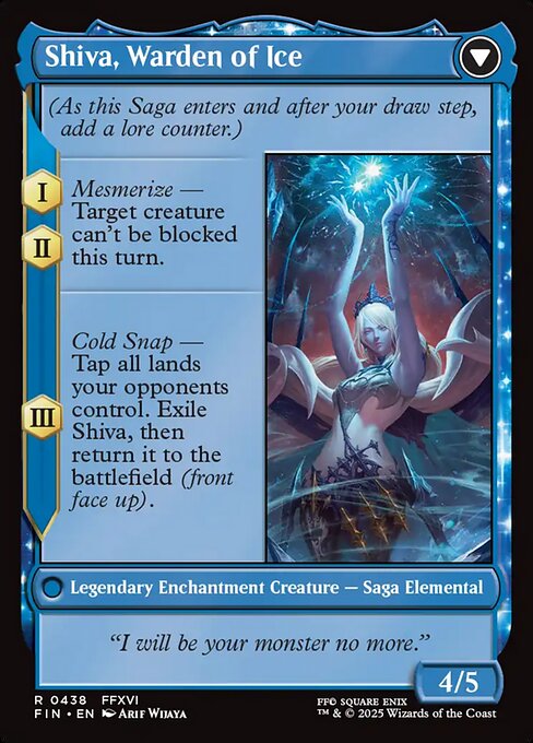 Jill, Shiva's Dominant // Shiva, Warden of Ice (cara trasera)
