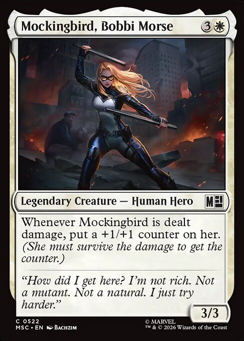 Carta Pájaro Burlón, Bobbi Morse — Marvel Super Heroes Commander · MSC · #522