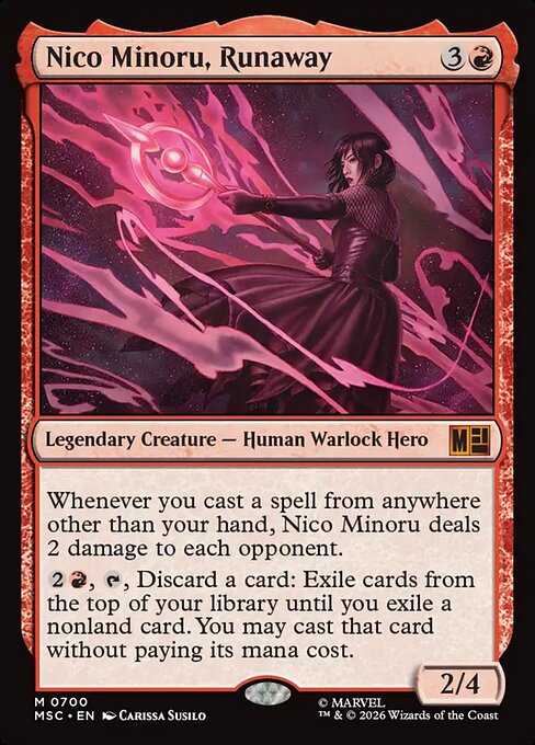 Carta Nico Minoru, Runaway — Marvel Super Heroes Commander · MSC · #700