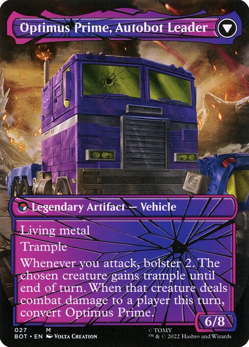 Optimus Prime, Hero // Optimus Prime, Autobot Leader (cara trasera)