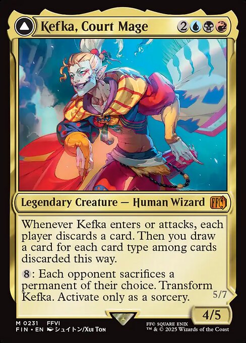 Kefka, Court Mage // Kefka, Ruler of Ruin (cara frontal)