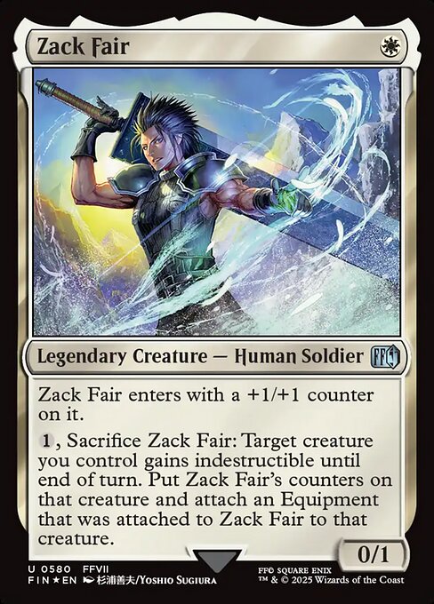 Carta Zack Fair — Final Fantasy · FIN · #580