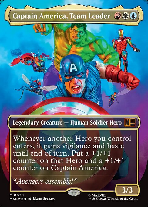Carta Captain America, Team Leader — Marvel Super Heroes Commander · MSC · #879