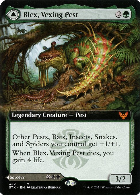 Blex, Vexing Pest // Search for Blex — Strixhaven: School of Mages