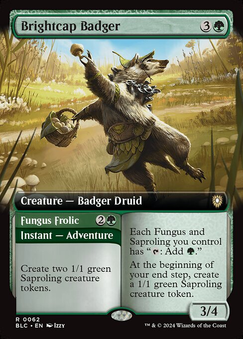 Carta Brightcap Badger // Fungus Frolic — Bloomburrow Commander · BLC · #62