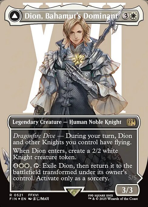 Dion, Bahamut's Dominant // Bahamut, Warden of Light (cara frontal)
