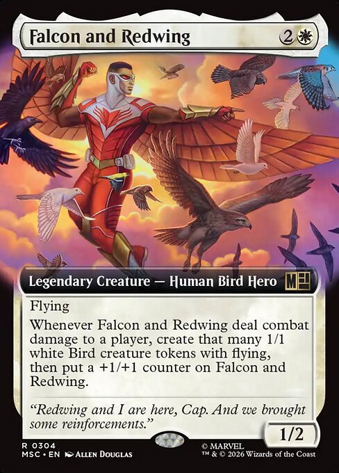 Carta Halcón y Ala Roja — Marvel Super Heroes Commander · MSC · #304