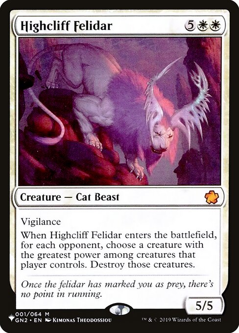 Carta Highcliff Felidar — The List · PLST · #GN2-1